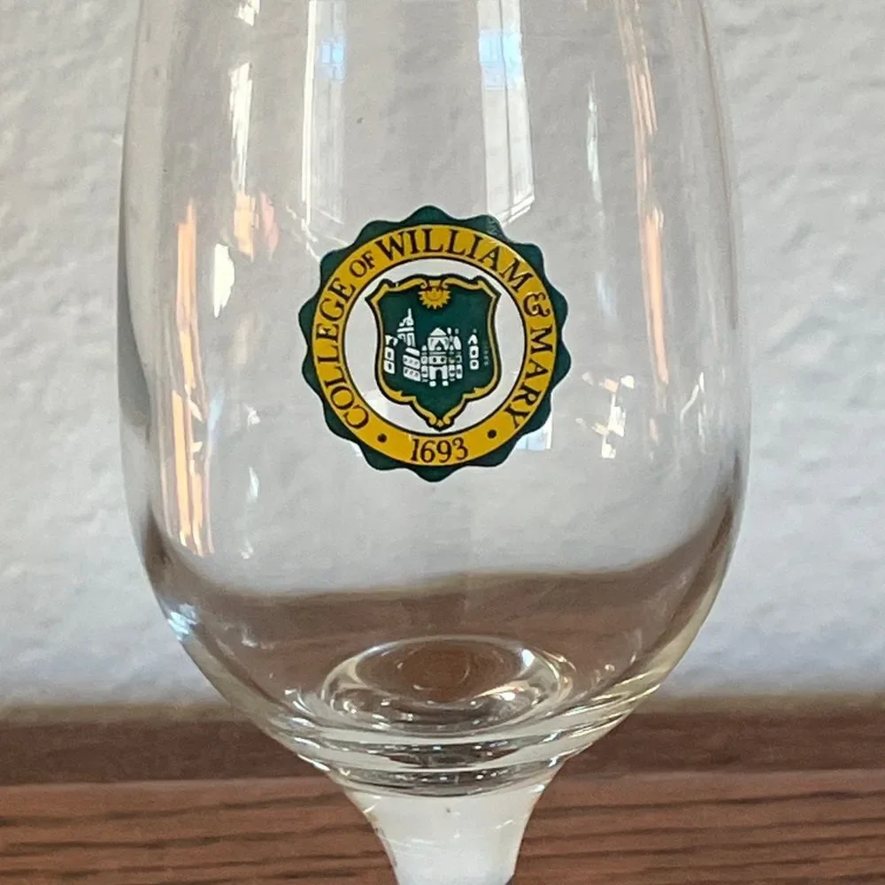 Vintage College of William & Mary Wine Glass